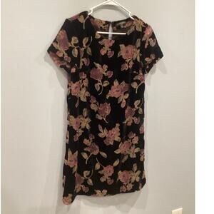 Massimo Fabro Women Velvet Burnout Dress Size Small Black Floral Grunge Romantic